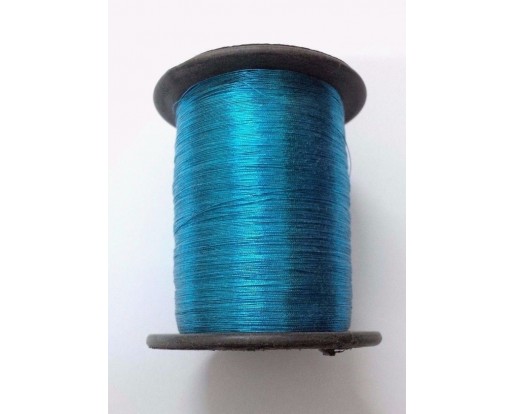 BLUE - Spool of Shiny Metallic Thread Yarn - For Crochet Sewing Embroidery Handwork Artwork Jewelry